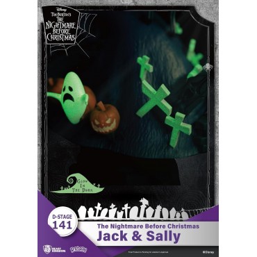 Figura Jack & Sally Pesadilla Antes De Navidad Disney D Stage Diorama 16 cms