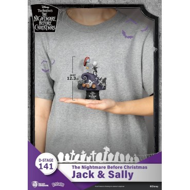 Figura Jack & Sally Pesadilla Antes De Navidad Disney D Stage Diorama 16 cms