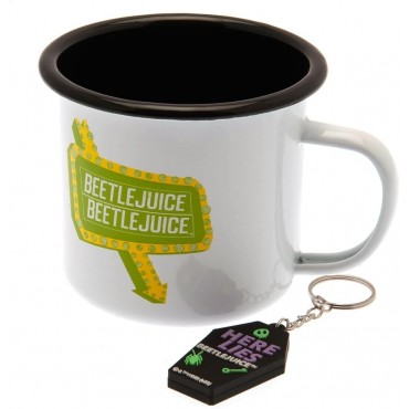 Taza Con Llavero Beetlejuice Metálica 300 mls