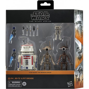 Set Figuras R5-D4, BD-72 & Pit Droids Star Wars The Mandalorian Black Series Articuladas 12 cms