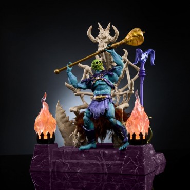 Figura Skeletor & Trono Con Luz Masters Of The Universe New Eternia Masterverse 18 cms
