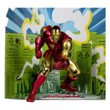 Figura Iron Man Clásico Marvel Estatua Diorama 18 cms