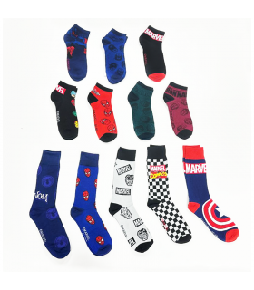 Caja De Regalo 12 Calcetines Marvel Cómics Edición Limitada Talla 40/46