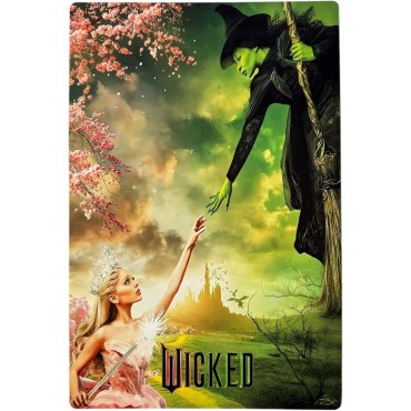 Placa Decorativa Wicked Elphaba Y Glinda Disney Metálica Cuadro Póster HD
