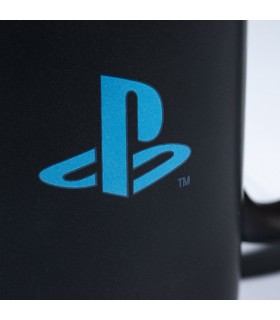 Taza Play Station Iconos Azul y Negro Cerámica 325 mls