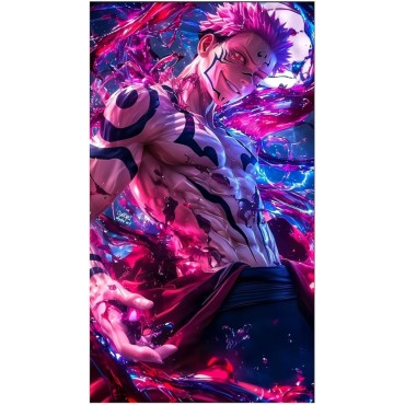 Placa Decorativa Jujutsu Kaisen Ryomen Sukuna Metálica Cuadro Póster HD