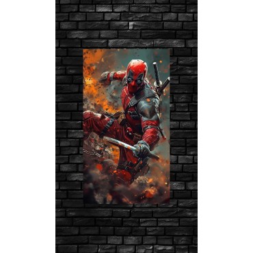 Placa Decorativa Deadpool Marvel Metálica Cuadro Póster HD