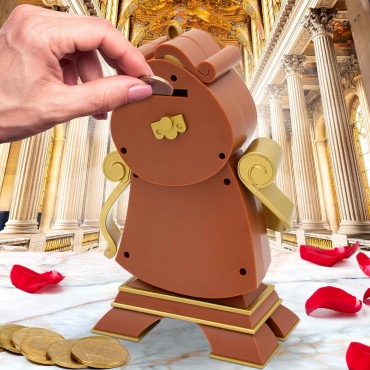 Hucha Reloj Cogsworth La Bella Y La Bestia Disney 25 cms