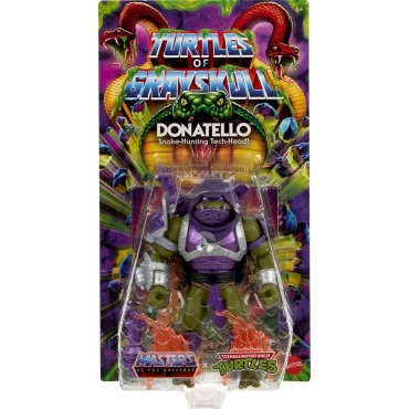Figura Donatello MOTU X TMNT Turtles of Grayskull Masters of the Universe Teenage Mutant Ninja Turtles Articulada 14 cms