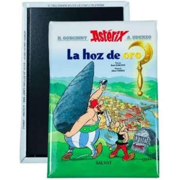 Imán Decorativo Portada Astérix La Hoz de Oro 5,5 x 8 cms (Español)