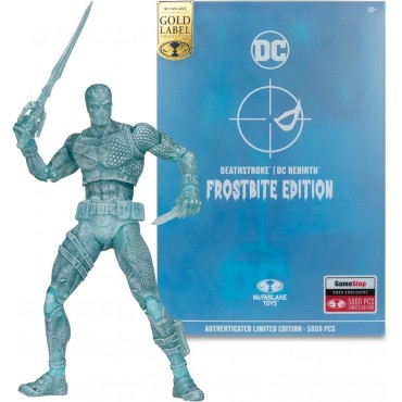 Figura Deathstroke Edición Frostbite DC Gold Label Edición Limitada Articulada 18 cms