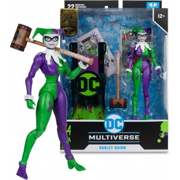 Figura Harley Quinn Jokerizada DC Multiverse Gold Label Articulada 18 cms