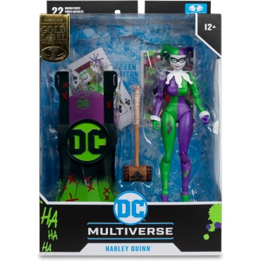 Figura Harley Quinn Jokerizada DC Multiverse Gold Label Articulada 18 cms