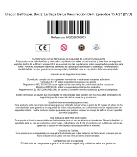 Dragon Ball Super. Box 2. La Saga De La Resurrección De F. Episodios 15 A 27 [DVD]