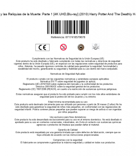Harry Potter y las Reliquias de la Muerte: Parte 1 [4K UHD,Blu-ray] (2010) Harry Potter And The Deathly Hallows. Part 1