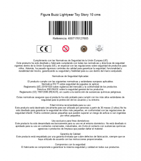 Figura Buzz Lightyear Toy Story 10 cms