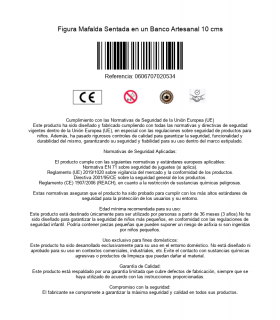 Figura Mafalda Sentada en un Banco Artesanal 10 cms