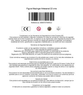 Figura Mazinger Artesanal 22 cms