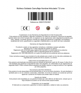 Muñeco Soldado Camuflaje Hombre Articulado 7,5 cms