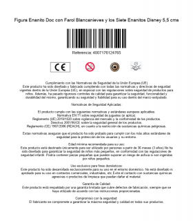 Figura Enanito Doc con Farol Blancanieves y los Siete Enanitos Disney 5,5 cms