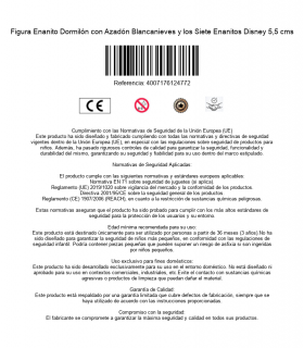 Figura Enanito Dormilón con Azadón Blancanieves y los Siete Enanitos Disney 5,5 cms