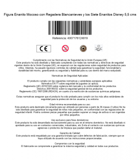 Figura Enanito Mocoso con Regadera Blancanieves y los Siete Enanitos Disney 5,5 cms