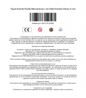 Figura Enanito Mudito Blancanieves y los Siete Enanitos Disney 5 cms