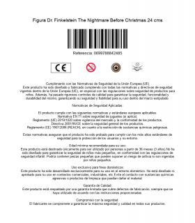 Figura Dr. Finkelstein The Nightmare Before Christmas 24 cms