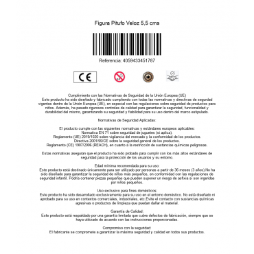 Figura Pitufo Veloz 5,5 cms