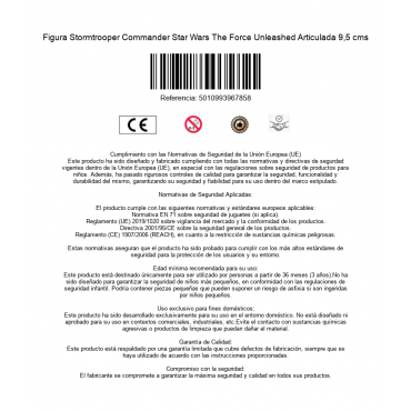Figura Stormtrooper Commander Star Wars The Force Unleashed Articulada 9,5 cms