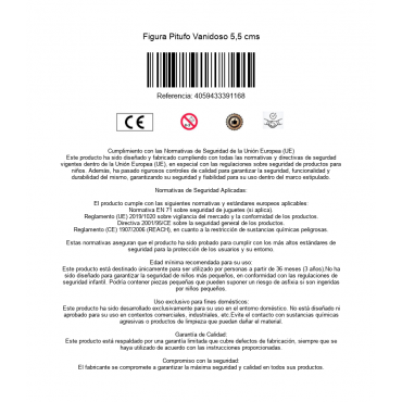 Figura Pitufo Vanidoso 5,5 cms