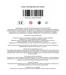 Bolsa Tote Bag Élite Alta Calidad