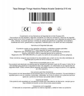 Taza Stranger Things Hawkins Palace Arcade Cerámica 315 mls