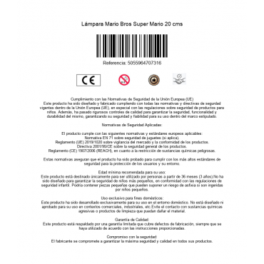 Lámpara Mario Bros Super Mario 20 cms