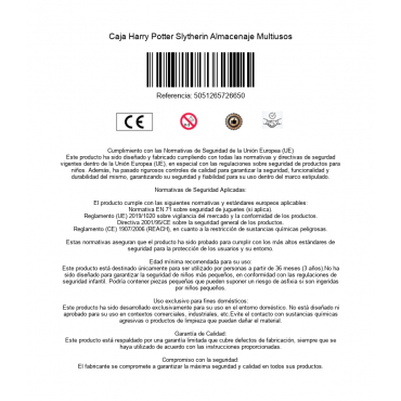 Caja Harry Potter Slytherin Almacenaje Multiusos
