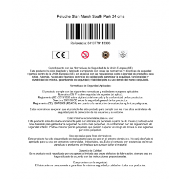 Peluche Stan Marsh South Park 24 cms