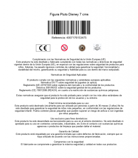 Figura Pluto Disney 7 cms