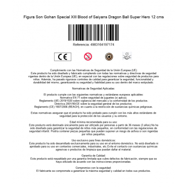 Figura Son Gohan Special XIII Blood of Saiyans Dragon Ball Super Hero 12 cms