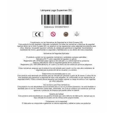 Lámpara Logo Superman DC 