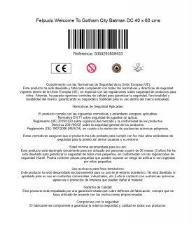 Felpudo Welcome To Gotham City Batman DC 40 x 60 cms