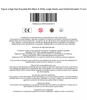 Figura Judge Fear Exquisite Mini Black & White Judge Dredd Juez Dredd Articulada 10 cms