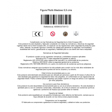 Figura Pitufo Miedoso 5,5 cms