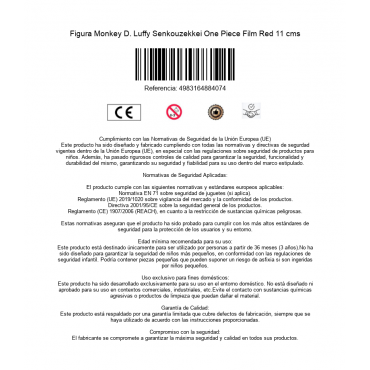 Figura Monkey D. Luffy Senkouzekkei One Piece Film Red 11 cms