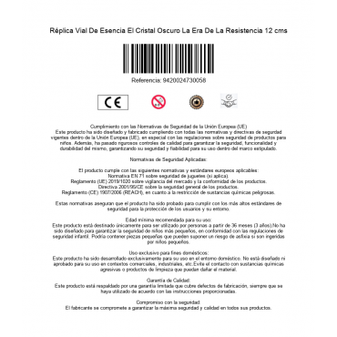 Réplica Vial De Esencia El Cristal Oscuro La Era De La Resistencia 12 cms