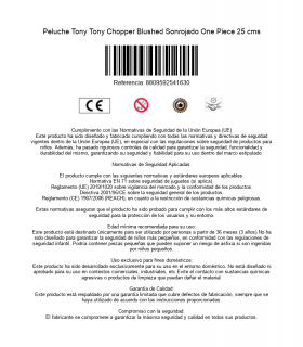 Peluche Tony Tony Chopper Blushed Sonrojado One Piece 25 cms