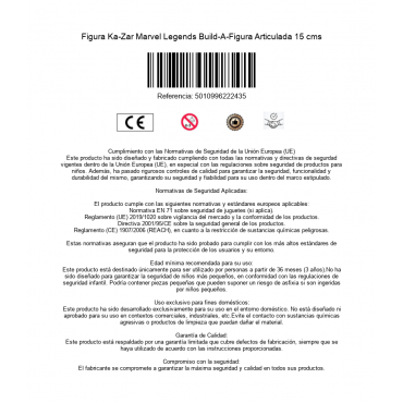 Figura Ka-Zar Marvel Legends Build-A-Figura Articulada 15 cms