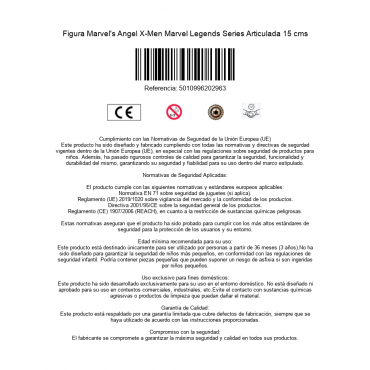 Figura Marvel's Angel X-Men Marvel Legends Series Articulada 15 cms