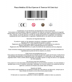 Placa Metálica 3D Bud Spencer & Terence Hill Cielo Azul