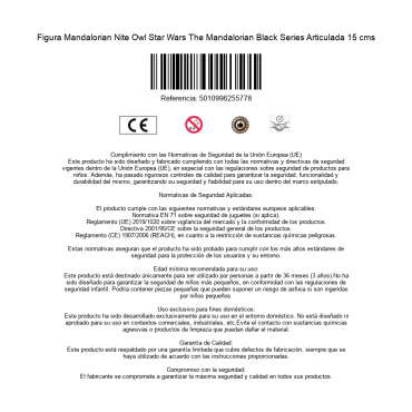 Figura Mandalorian Nite Owl Star Wars The Mandalorian Black Series Articulada 15 cms