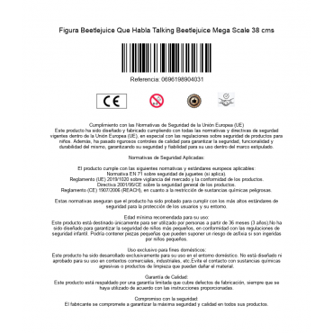 Figura Beetlejuice Que Habla Talking Beetlejuice Mega Scale 38 cms